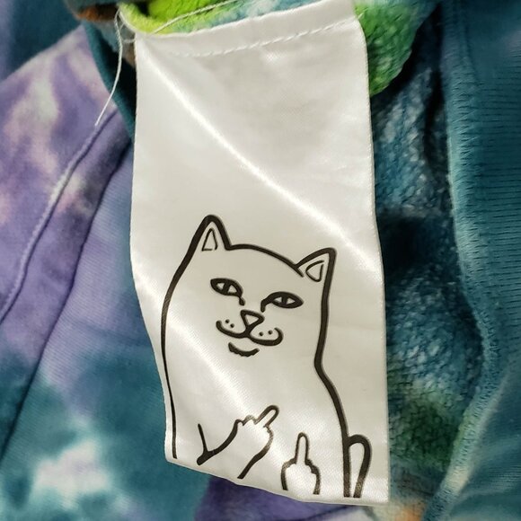 RipnDip Tie Dye Oversized Hoodie Men's Boho Retro Rubber Chest Logo L - Picture 4 of 6